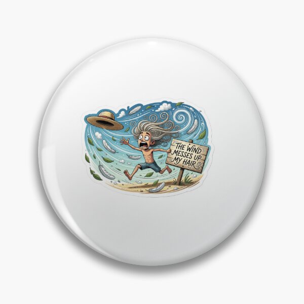 Item preview, The Wind Messes Up My Hair Funny Sticker designed and sold by Imaginarium of Chaos falcon88 .