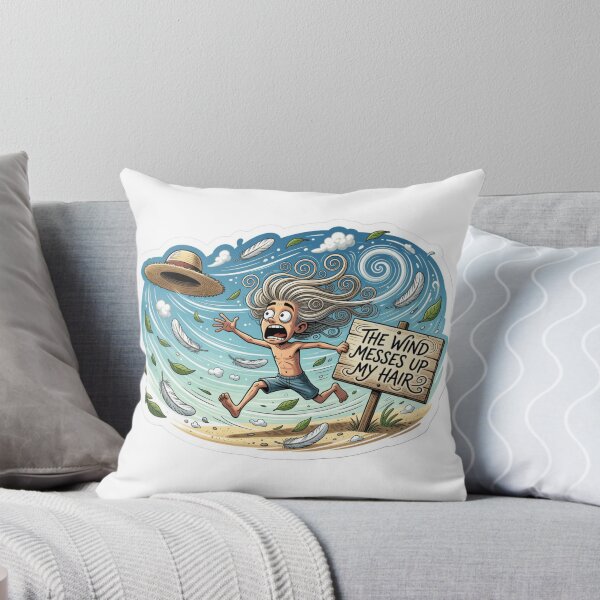 Item preview, The Wind Messes Up My Hair Funny Sticker Souvenir Summer Edition designed and sold by Imaginarium of Chaos falcon88 .