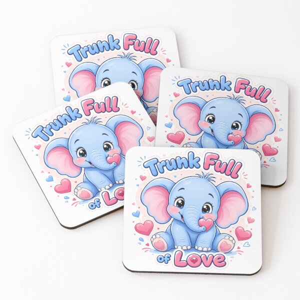 Item preview, Trunk Full of Love Cute Baby Elephant | Kawaii Animal Valentine Cartoon Sticker designed and sold by CRAZZYDOODLES.