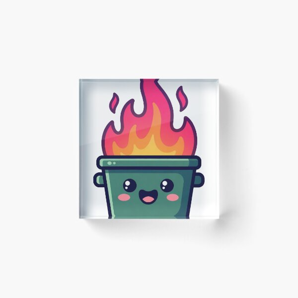 Item preview, Cute Kawaii Dumpster Fire Clean Minimalist Vector designed and sold by Foxiquie | Creative Sticker Studio.