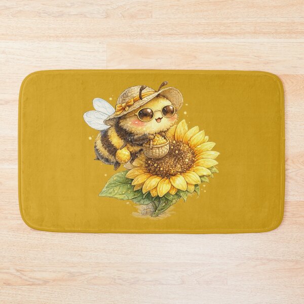 Item preview, Kawaii Bee Watercolor – Cute Summer Bee with Sunflower Cottagecore Illustration designed and sold by MagicMakerPh.