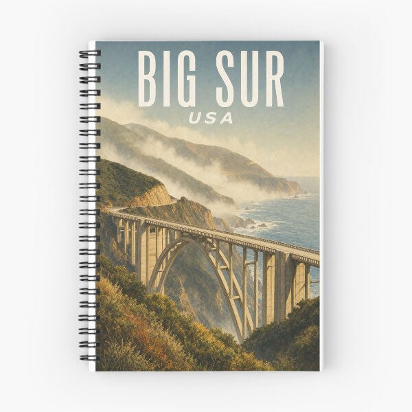 Item preview, Big Sur USA Travel Souvenir - Vintage Illustration designed and sold by VisualArtsOasis.