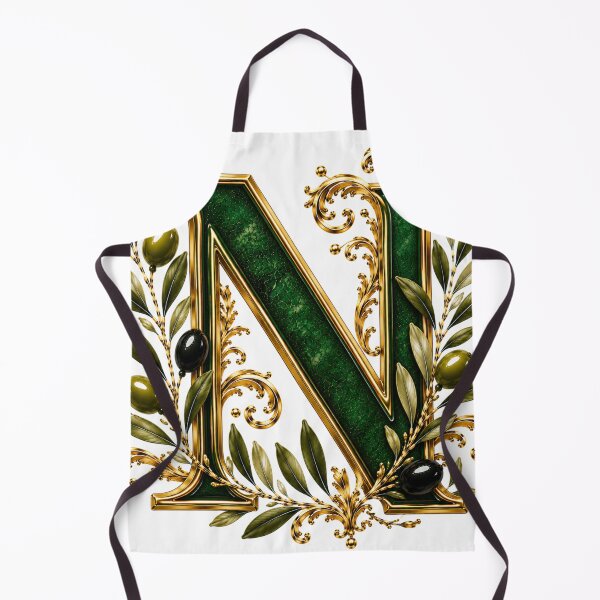 Item preview, Elegant Letter N Monogram with Olive Branches & Gold Botanical Design | Luxury Green Floral Initial designed and sold by MoodLay.