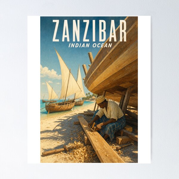 Item preview, Zanzibar Tanzania Travel Souvenir - Vintage Illustration designed and sold by VisualArtsOasis.