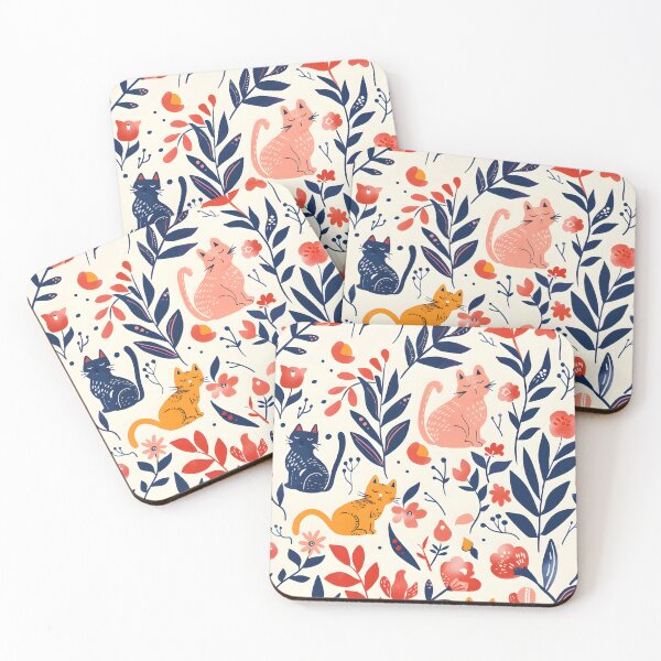 Item preview, Floral Folk Cat Pattern designed and sold by xiao xuans.