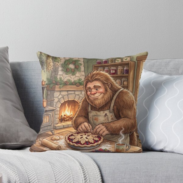 Item preview, Bigfoot's Berry Pie Club | Cozy Cottagecore Sasquatch Baking Watercolor Illustration designed and sold by Whimwick.