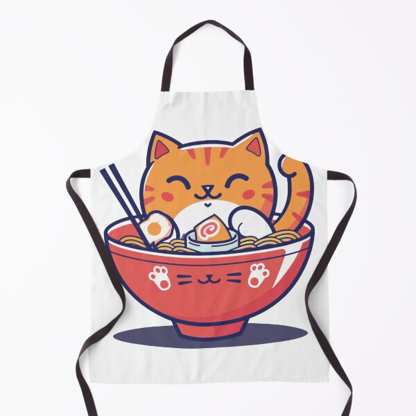 Item preview, Kawaii Cat Eating Ramen Noodles Cute Japanese Food Anime Sticker designed and sold by VectorForge.