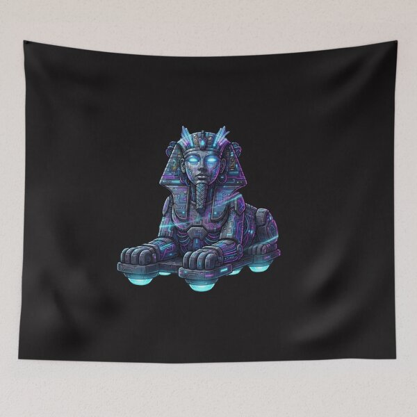 Item preview, Cyberpunk Sphinx Automaton Futuristic Ancient Egypt Art designed and sold by alalame.