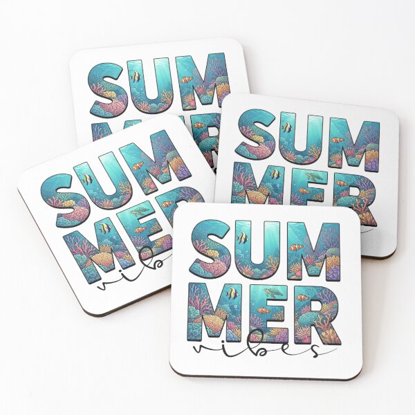 Item preview, Summer Vibes Underwater Coral Reef Typography designed and sold by Samasem365.