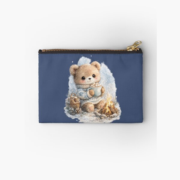 Item preview, Chibi Teddy Bear Watercolor – Cozy Winter Bear with Hot Chocolate Christmas Art designed and sold by MagicMakerPh.