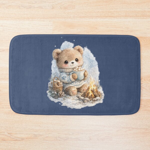 Item preview, Chibi Teddy Bear Watercolor – Cozy Winter Bear with Hot Chocolate Christmas Art designed and sold by MagicMakerPh.