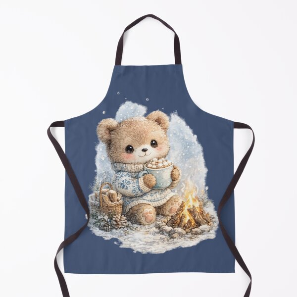 Item preview, Chibi Teddy Bear Watercolor – Cozy Winter Bear with Hot Chocolate Christmas Art designed and sold by MagicMakerPh.