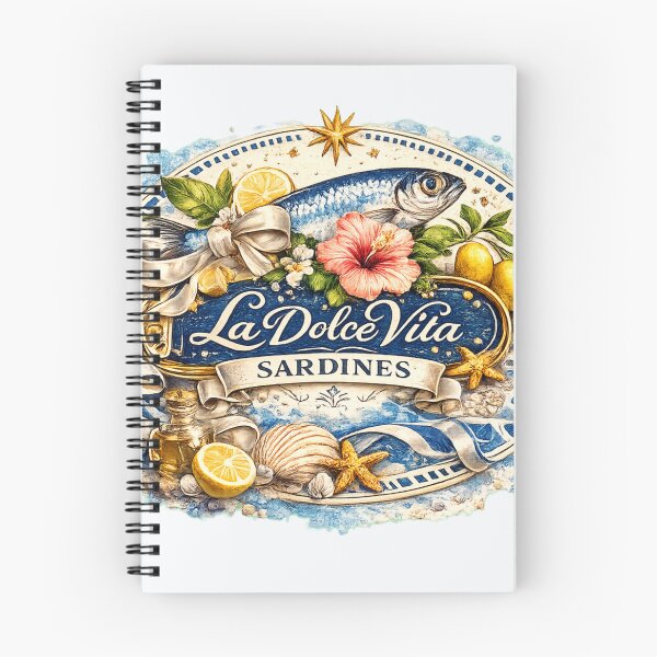 Item preview, Elegant La Dolce Vita Mediterranean Sardines Illustration designed and sold by NinaVibeStudio.