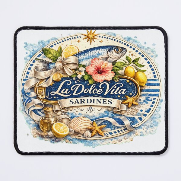 Item preview, Elegant La Dolce Vita Mediterranean Sardines Illustration designed and sold by NinaVibeStudio.