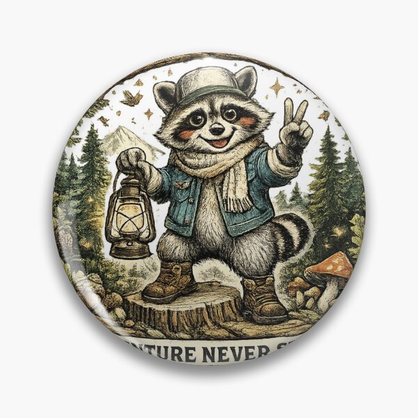 Item preview, Wild at Heart Adventure Never Stops | Cute Raccoon Camping & Hiking Vintage Nature Design designed and sold by Rx Graphic Studio.