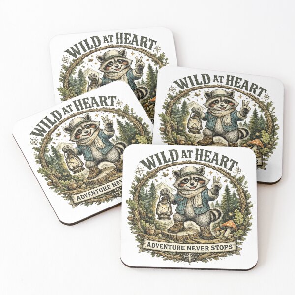 Item preview, Wild at Heart Adventure Never Stops | Cute Raccoon Camping & Hiking Vintage Nature Design designed and sold by Rx Graphic Studio.