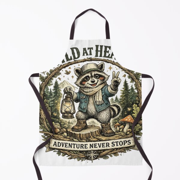 Item preview, Wild at Heart Adventure Never Stops | Cute Raccoon Camping & Hiking Vintage Nature Design designed and sold by Rx Graphic Studio.