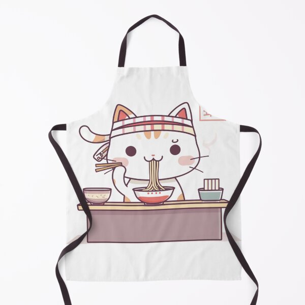 Item preview, Kawaii Cat Eating Ramen Noodles Cute Japanese Food Anime Sticker designed and sold by VectorForge.