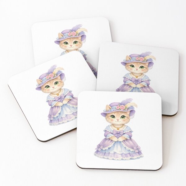 Item preview, Watercolor Victorian Lady Cat   designed and sold by silviaol.