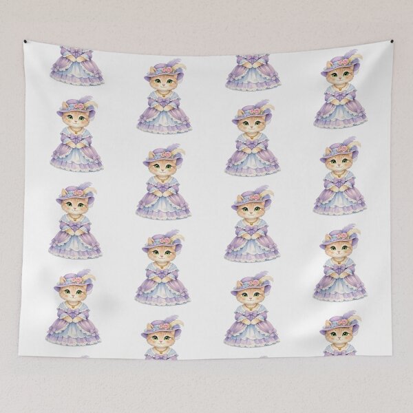 Item preview, Watercolor Victorian Lady Cat   designed and sold by silviaol.