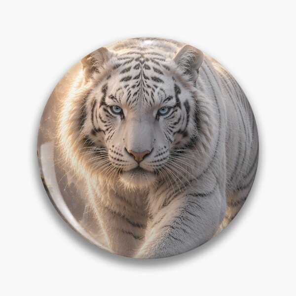 Item preview, Majestic White Tiger Walking Through Sacred Waterfalls | Fantasy Wildlife Digital Art designed and sold by ManJiangHong.