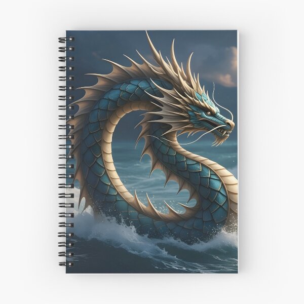 Item preview, Sea Dragon Ocean Fantasy Art | Mythical Creature Illustration | Blue Dragon Waves Artwork designed and sold by Bhaskar Digital Art.