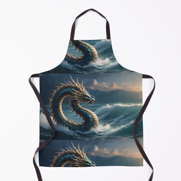 Item preview, Sea Dragon Ocean Fantasy Art | Mythical Creature Illustration | Blue Dragon Waves Artwork designed and sold by Bhaskar Digital Art.