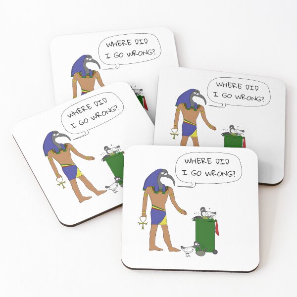 Item preview, Disappointed Egyptian God Cartoon And Trash Bin designed and sold by secludedartwork.