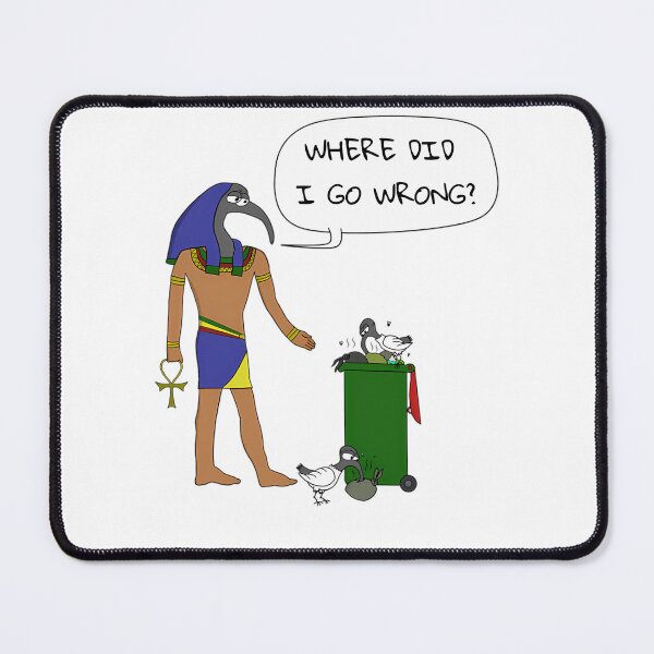 Item preview, Disappointed Egyptian God Cartoon And Trash Bin designed and sold by secludedartwork.