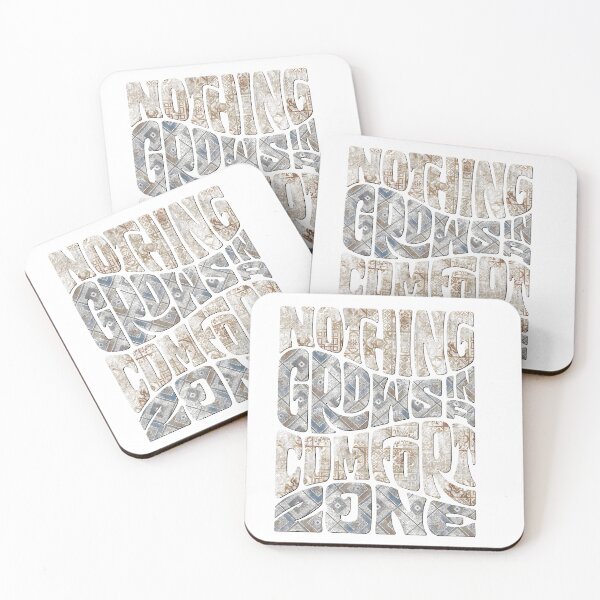 Item preview, Nothing Grows In A Comfort Zone - Wavy Tile Pattern Art designed and sold by vividthreads99.