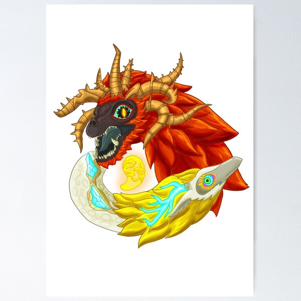 Item preview,  Light and demon dragon duel  designed and sold by Artsydragongal.