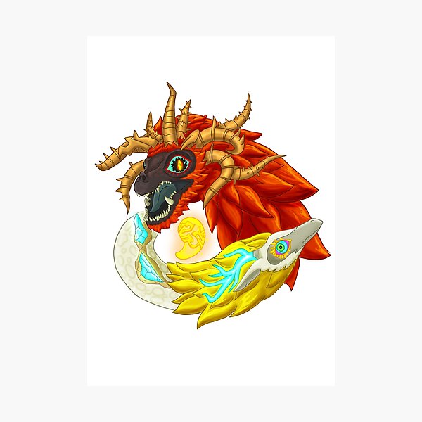 Item preview,  Light and demon dragon duel  designed and sold by Artsydragongal.