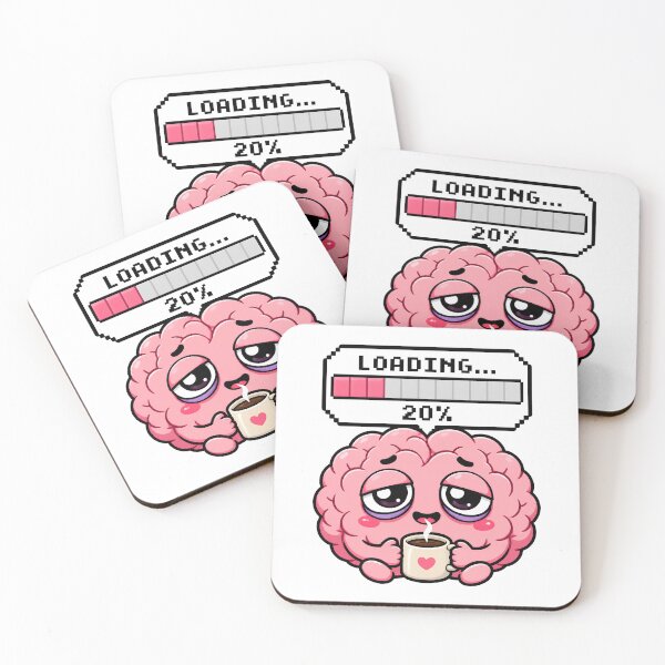 Item preview, Funny Brain Loading 20 Percent Coffee Mental Fatigue? designed and sold by Foxiquie | Creative Sticker Studio.