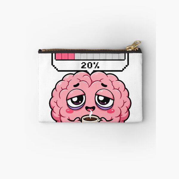 Item preview, Funny Brain Loading 20 Percent Coffee Mental Fatigue? designed and sold by Foxiquie | Creative Sticker Studio.