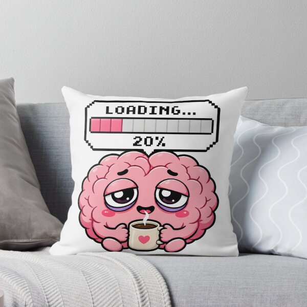 Item preview, Funny Brain Loading 20 Percent Coffee Mental Fatigue? designed and sold by Foxiquie | Creative Sticker Studio.