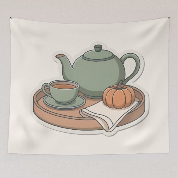 Item preview, Tea and Tiny Pumpkin Tray designed and sold by TrendMorphic.