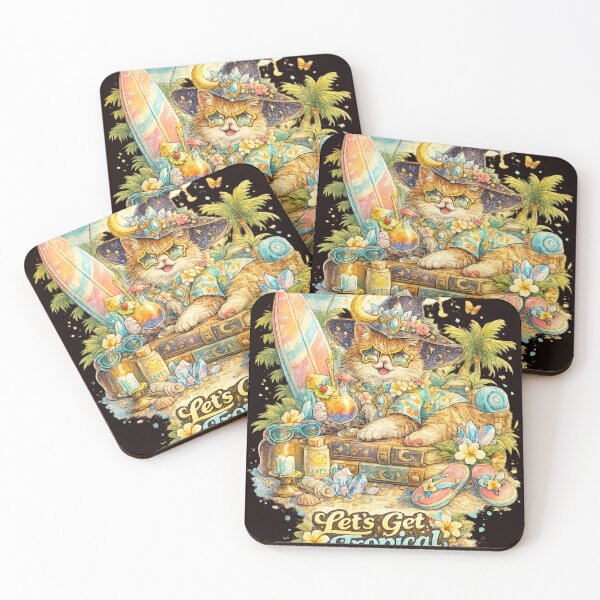 Item preview, Let's Get Tropical | Summer Typography Design designed and sold by VasiArtLab.