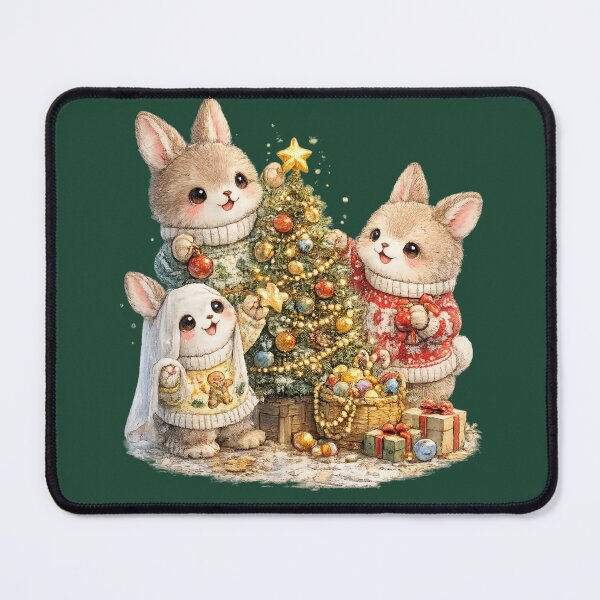 Item preview, Cute Rabbit Family Christmas Tree Watercolor – Kawaii Holiday Bunny Illustration designed and sold by MagicMakerPh.