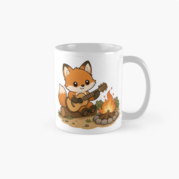 Item preview, Cute Fox Playing Guitar by the Campfire Sticker designed and sold by PawsGiggles.