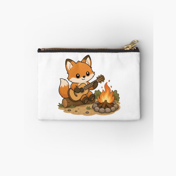 Item preview, Cute Fox Playing Guitar by the Campfire Sticker designed and sold by PawsGiggles.
