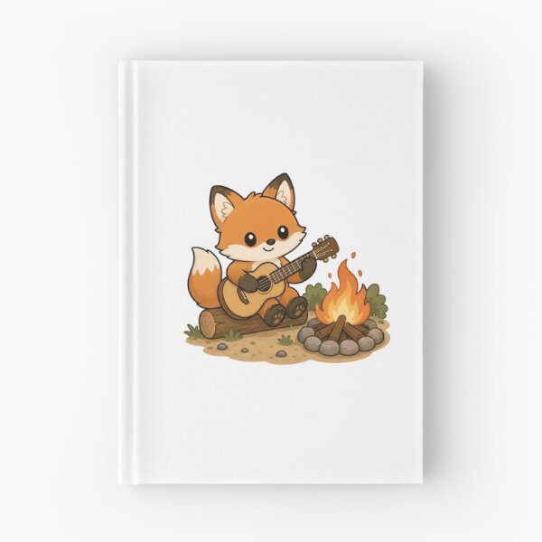 Item preview, Cute Fox Playing Guitar by the Campfire Sticker designed and sold by PawsGiggles.