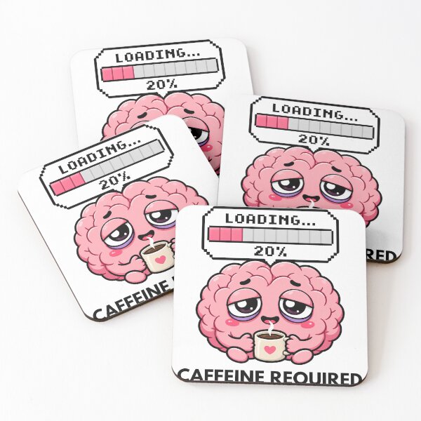 Item preview, Caffeine Required Funny Brain Loading Coffee Sticker designed and sold by Foxiquie | Creative Sticker Studio.