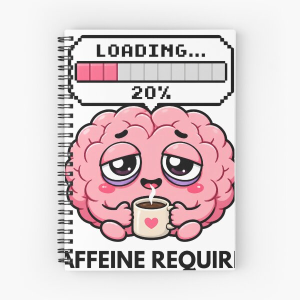 Item preview, Caffeine Required Funny Brain Loading Coffee Sticker designed and sold by Foxiquie | Creative Sticker Studio.