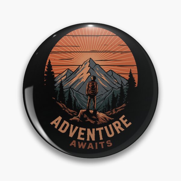 Item preview, Adventure Awaits Mountain Hiking Vintage Retro Outdoor T-Shirt Design designed and sold by phsycartwork.