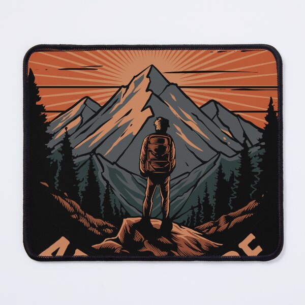 Item preview, Adventure Awaits Mountain Hiking Vintage Retro Outdoor T-Shirt Design designed and sold by phsycartwork.