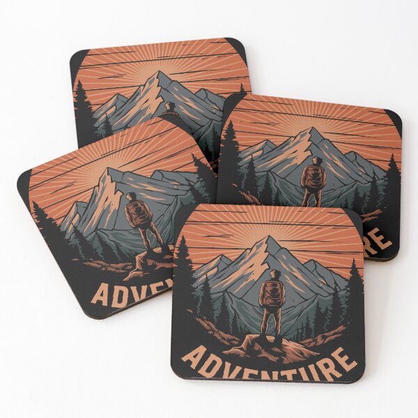 Item preview, Adventure Awaits Mountain Hiking Vintage Retro Outdoor T-Shirt Design designed and sold by phsycartwork.