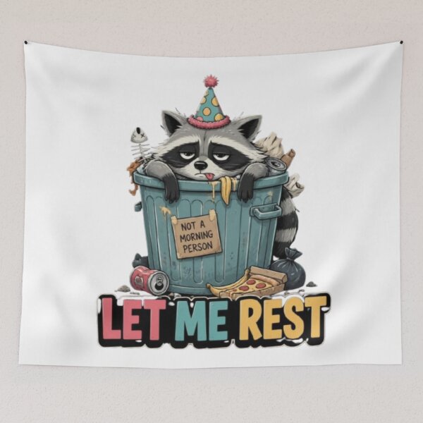 Item preview, Let Me Rest Funny Tired Raccoon In Trash Can designed and sold by Ankushpc.