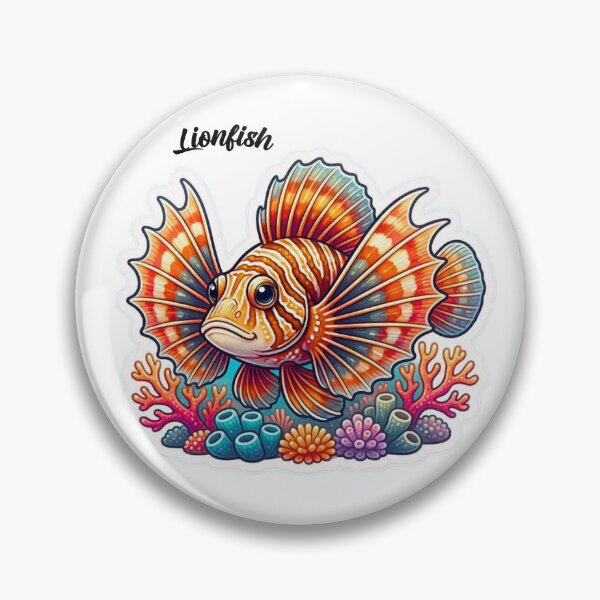 Item preview, Colorful Lionfish Sticker – Tropical Reef Fish Vinyl Decal for Ocean & Marine Life Lovers designed and sold by Pandey14.