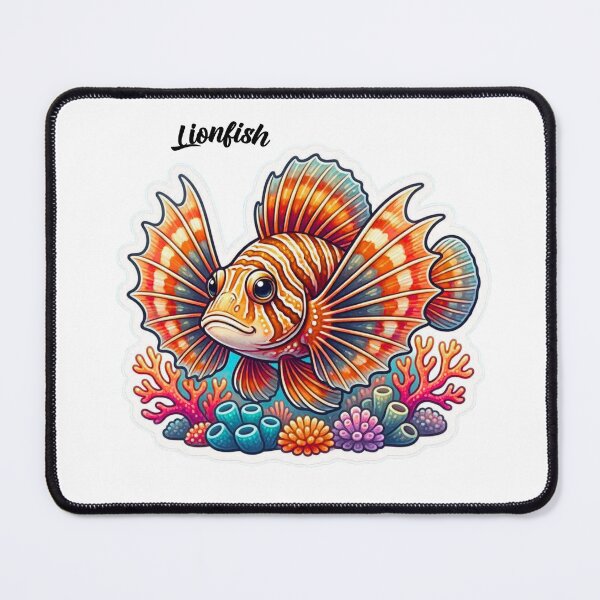 Item preview, Colorful Lionfish Sticker – Tropical Reef Fish Vinyl Decal for Ocean & Marine Life Lovers designed and sold by Pandey14.