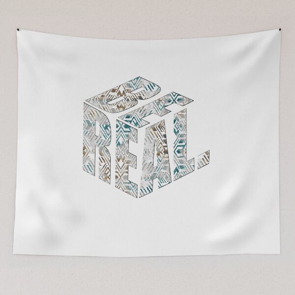 Item preview, Be Real 3D Cube Typography - Geometric Streetwear Art designed and sold by vividthreads99.